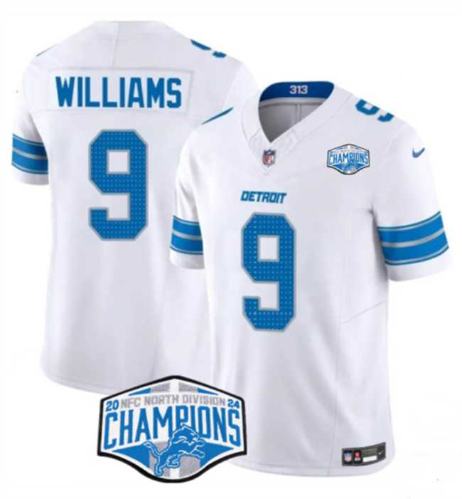 Men%27s Detroit Lions #9 Jameson Williams White 2024 NFC North Champions F.U.S.E. Vapor Limited Stitched Jersey->detroit lions->NFL Jersey